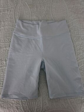 Fabletics Light Blue High-Waist Bike Shorts